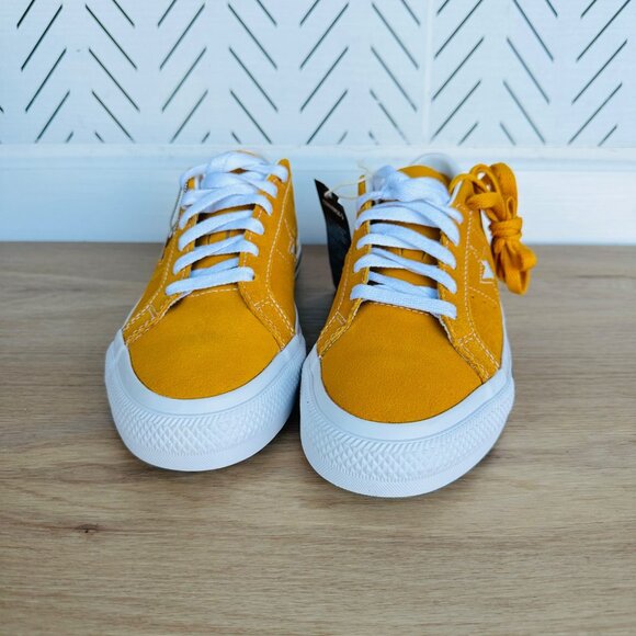 ⭐Converse One Star Pro OX Low Mens Shoes 8 Mustard Yellow Suede Sneaker A09231C - Picture 3 of 10
